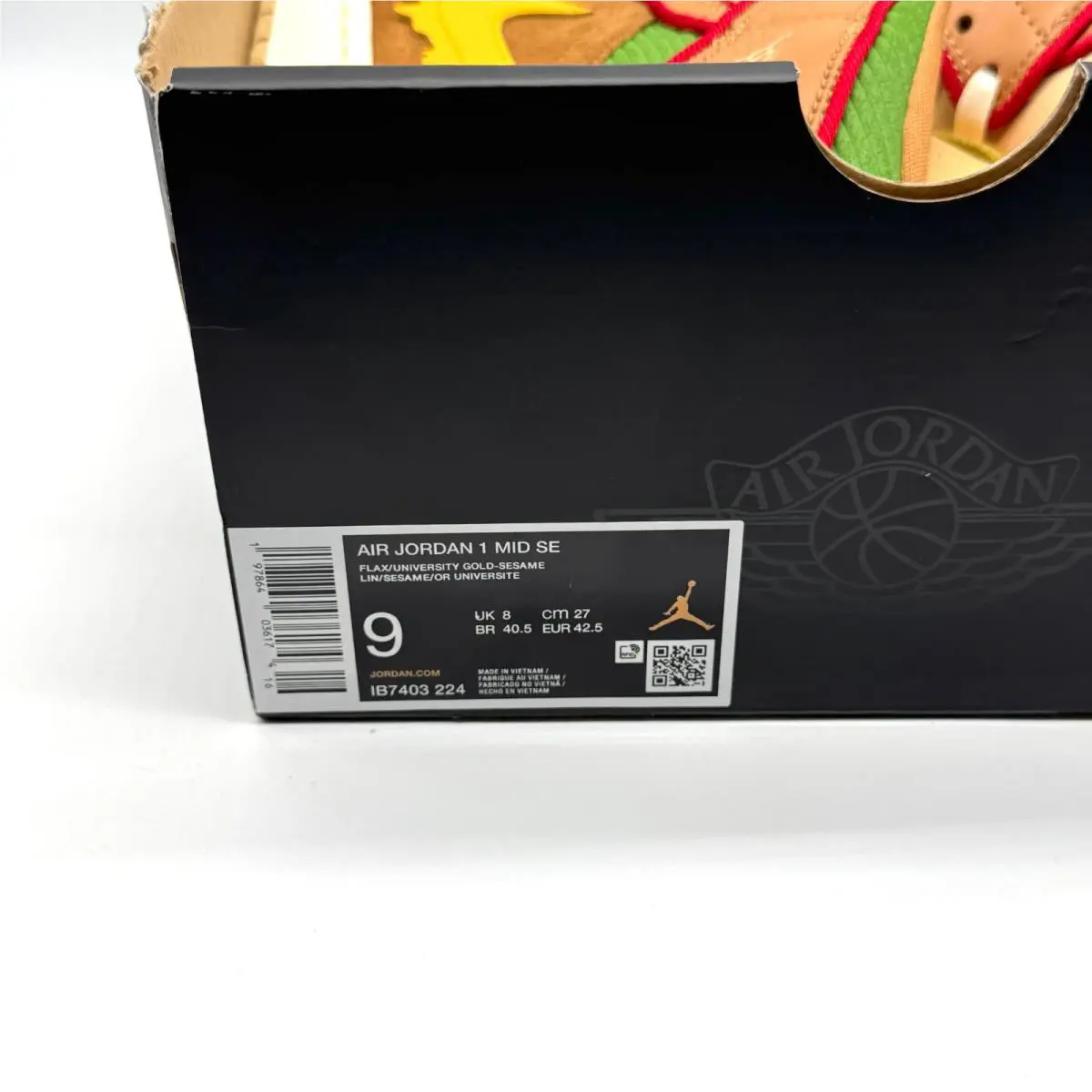 Nike shoes - Air Jordan 1 Retro Low OG - IB7403 224 - Flax / University Gold-Sesame (UPC: 197864010549) 8
