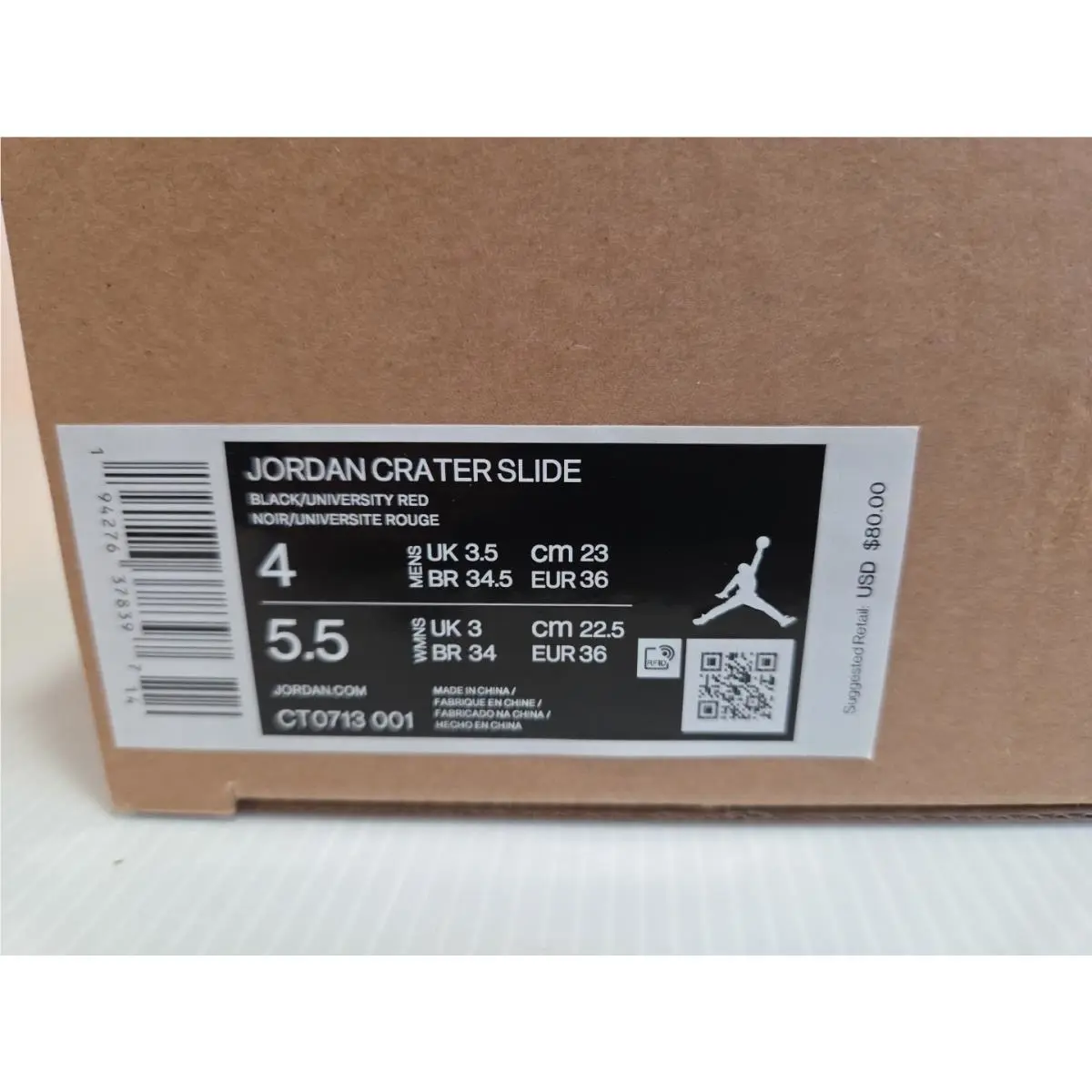 Nike shoes - Air Jordan Crater Slide - Air Crater Slide - CT0713-001 - Black/University Red 10