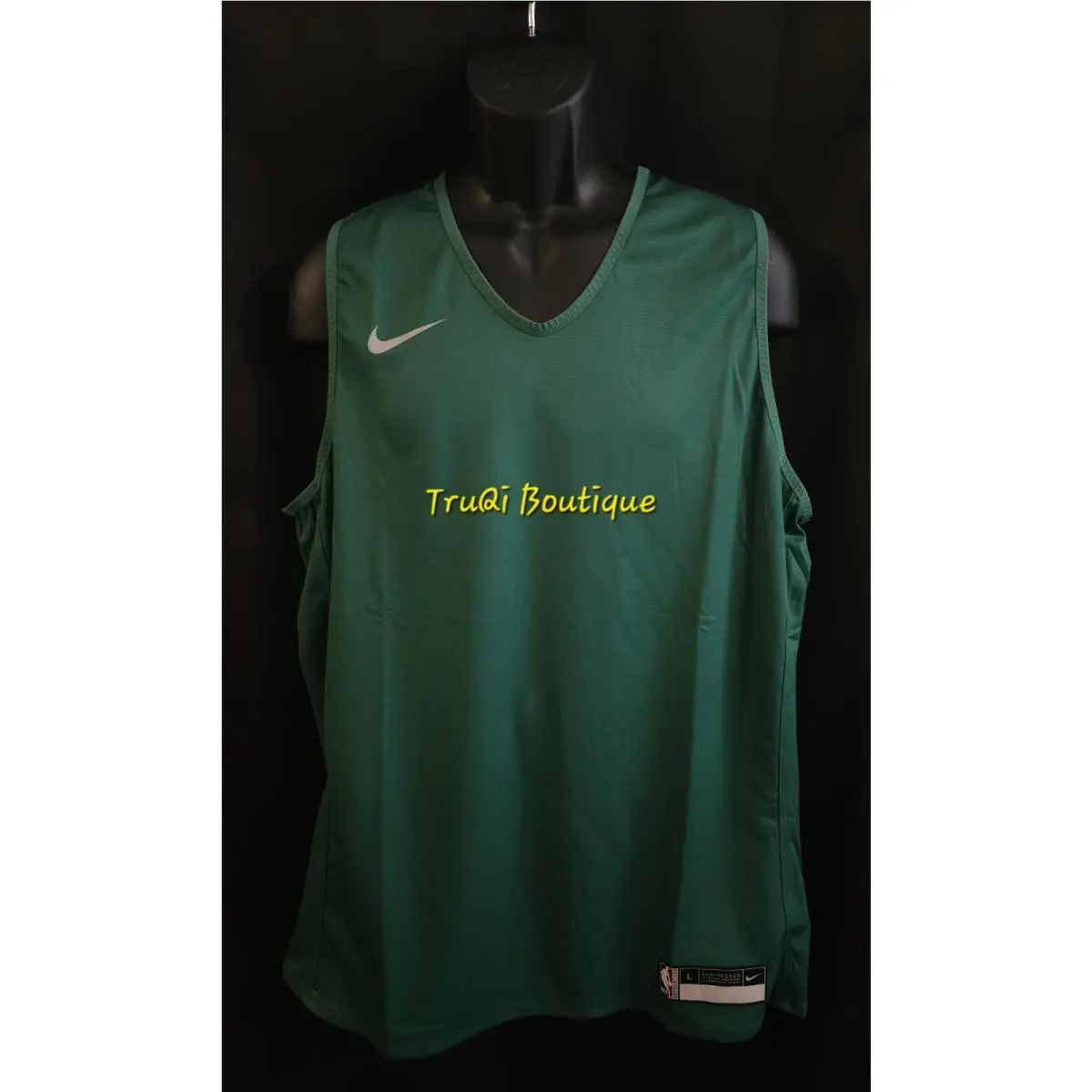 Nike Dri Fit Nba Basketball Reversible Team Practice Jersey Green Gray Large