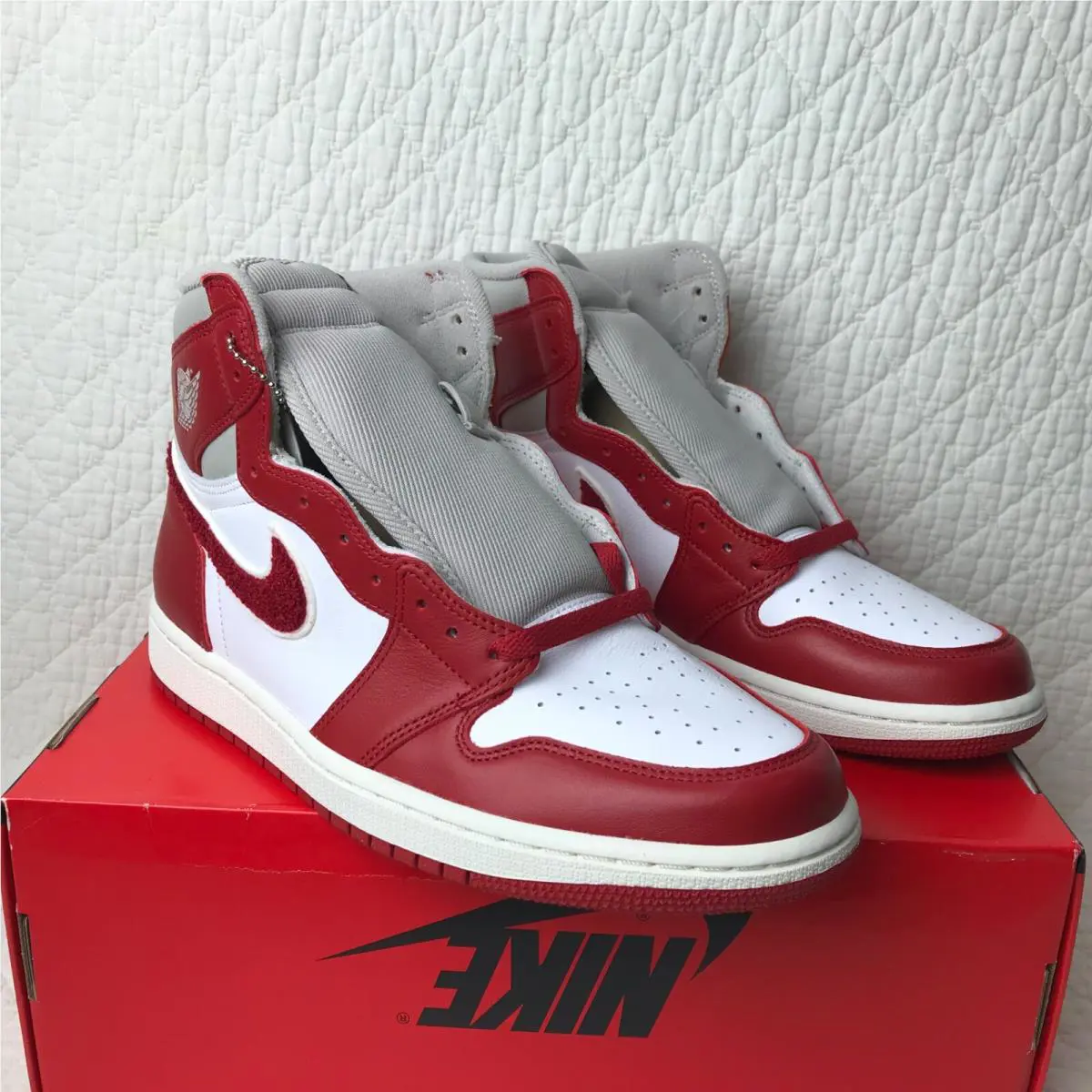 Nike shoes - Nike Air Jordan 1 - Air - LT Iron Ore/ Varsity Red Sail 8