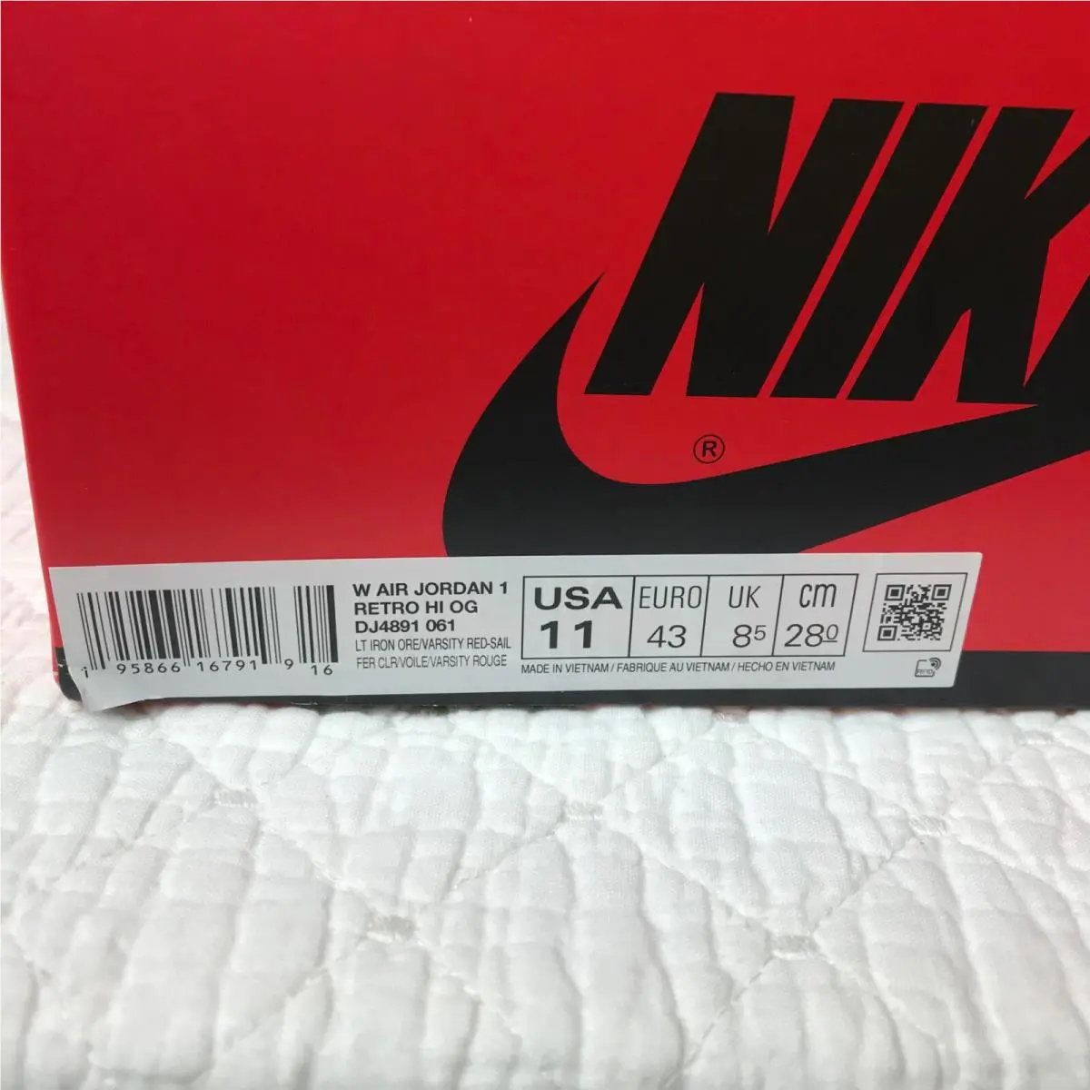 Nike shoes - Nike Air Jordan 1 - Air - LT Iron Ore/ Varsity Red Sail 11