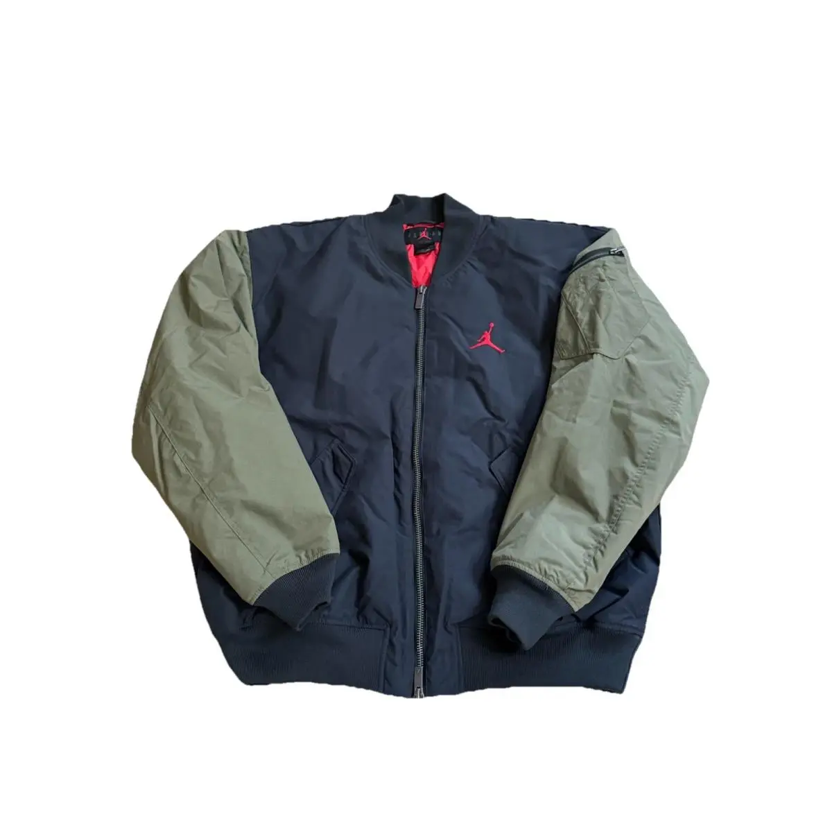 Nike Air Jordan Renegade Flight Bomber Jacket Black Green HQ2664-045 Size XL