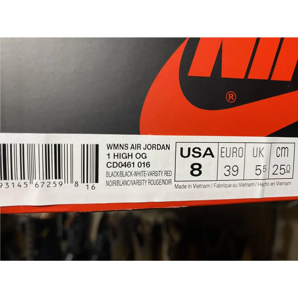 Nike shoes - Air Jordan 1 - Air - CD0461-016 - Red (UPC: 0193145672598) 14