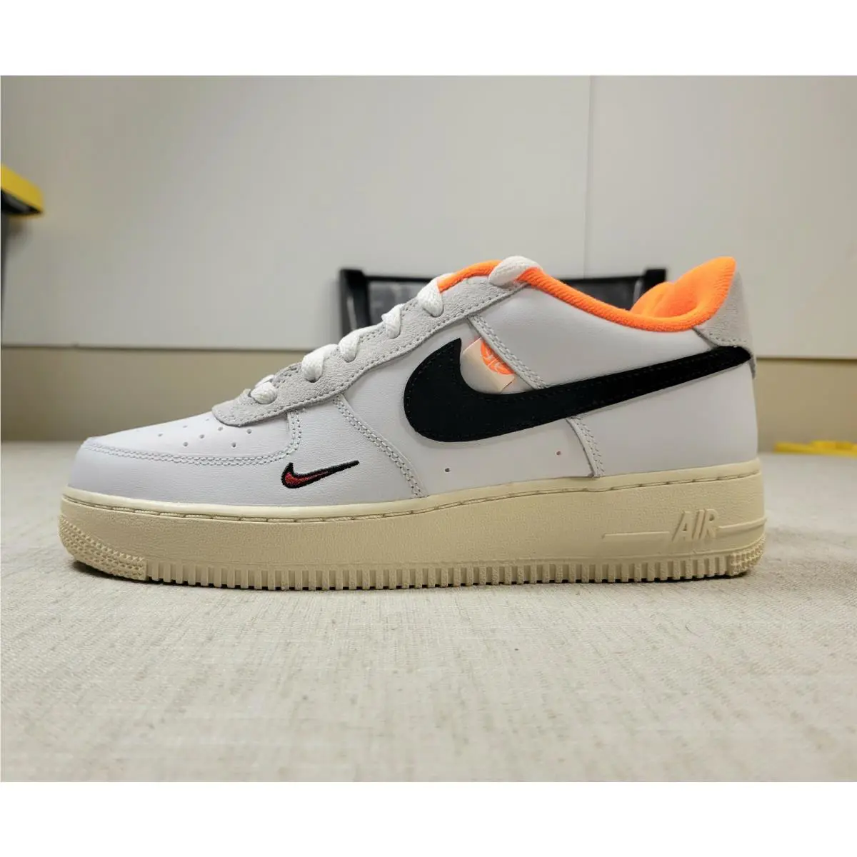 Nike shoes - Nike Air Force 1 Low LV8 GS - DX3361-100 - White Black Orange 1