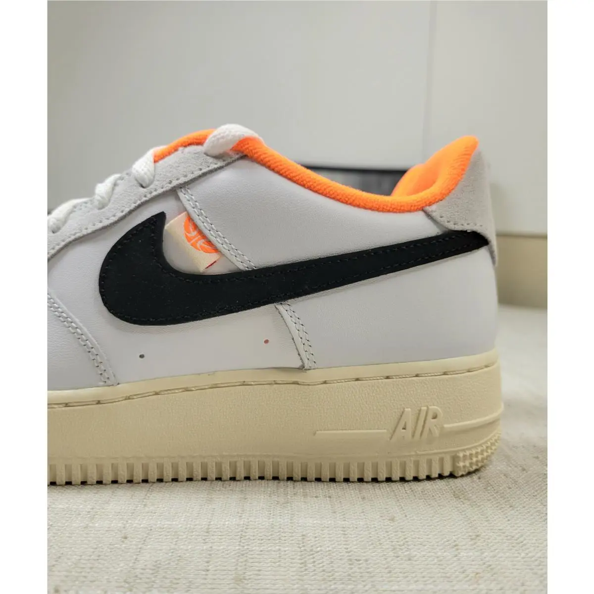 Nike shoes - Nike Air Force 1 Low LV8 GS - DX3361-100 - White Black Orange 7