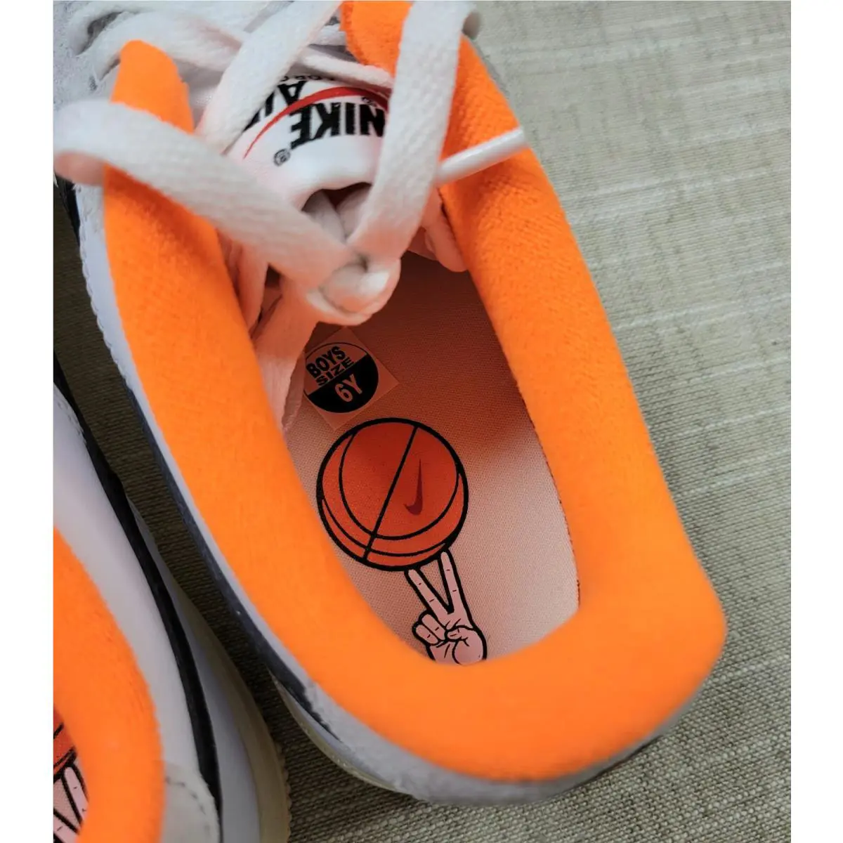 Nike shoes - Nike Air Force 1 Low LV8 GS - DX3361-100 - White Black Orange 11