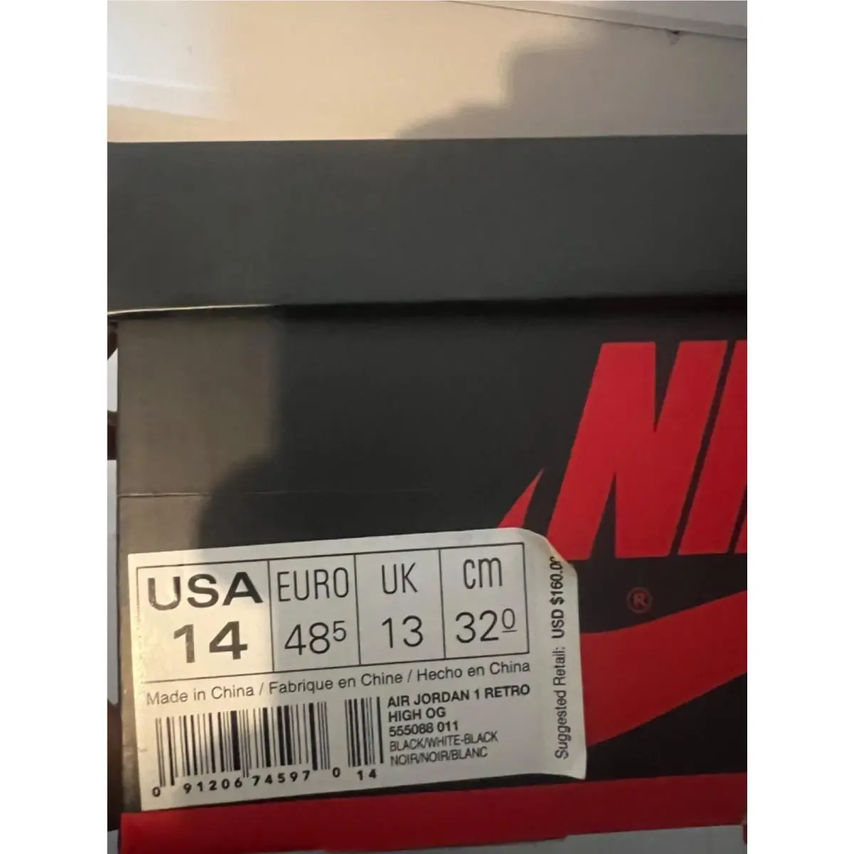 Nike shoes - Nike Air Jordan 1 - Air - 555088-011 - Black (UPC: 091206745970) 6