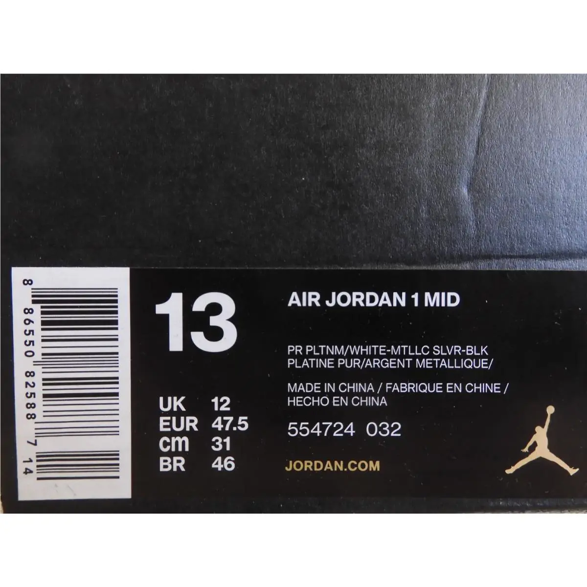 Nike shoes - Air Jordan 1 Mid - Air Mid - 554724-032 - Gray (UPC: 886550825887) 6