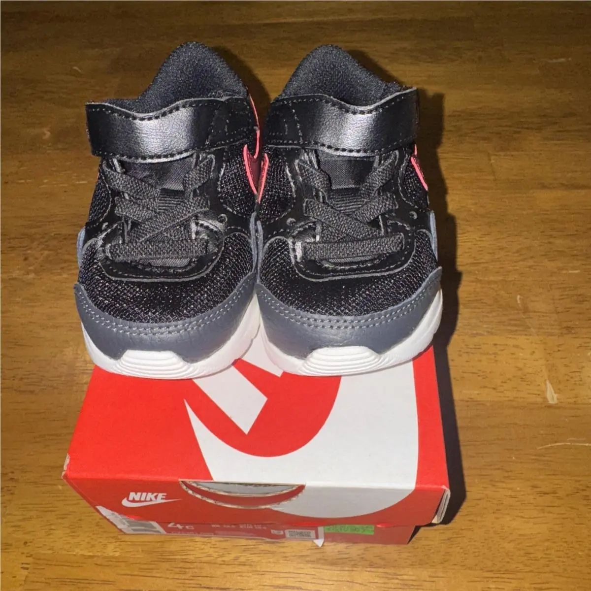 Nike Toddler`s Air Max SC Tdv Shoes Black Red 4c Lace Strap