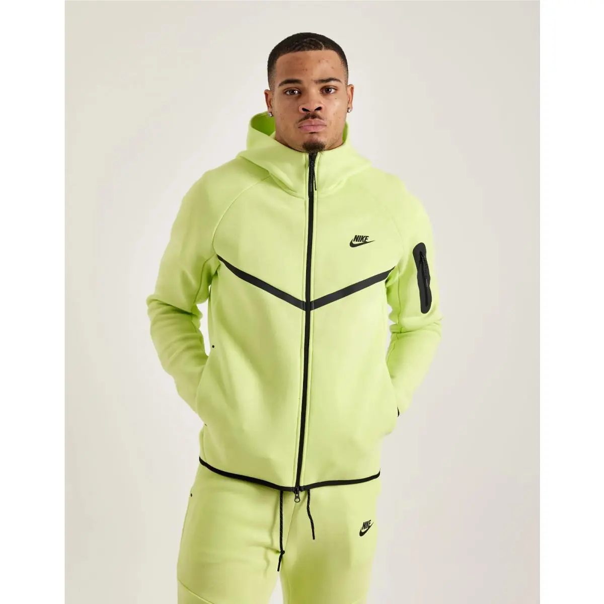 Men Nike Tech Full-zip Fleece Windrunner Light Lemon Twist HV0949-736 Sz XL