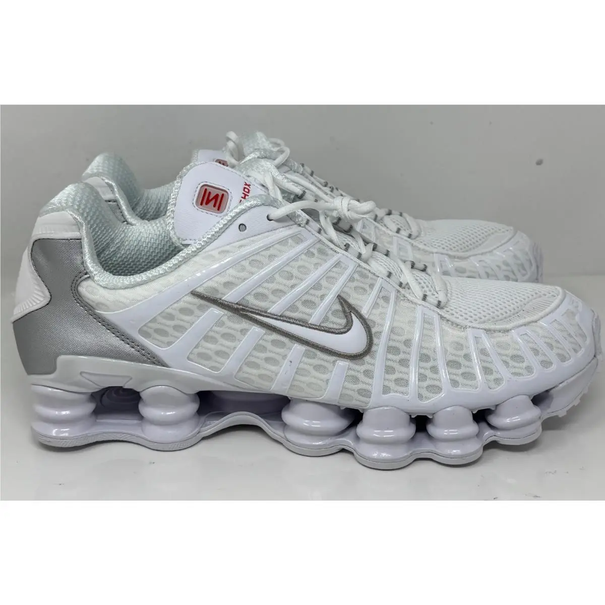 Nike Shox TL Metallic Silver White AV3595 100 Men`s Size 10 Noboxlid