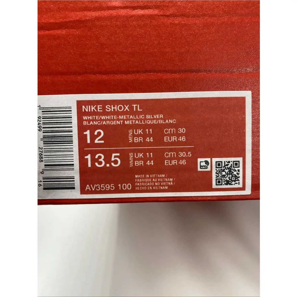Nike shoes - Nike Shox - Shox - AV3595 100 - White/Metallic Silver (UPC: 192499276889) 6