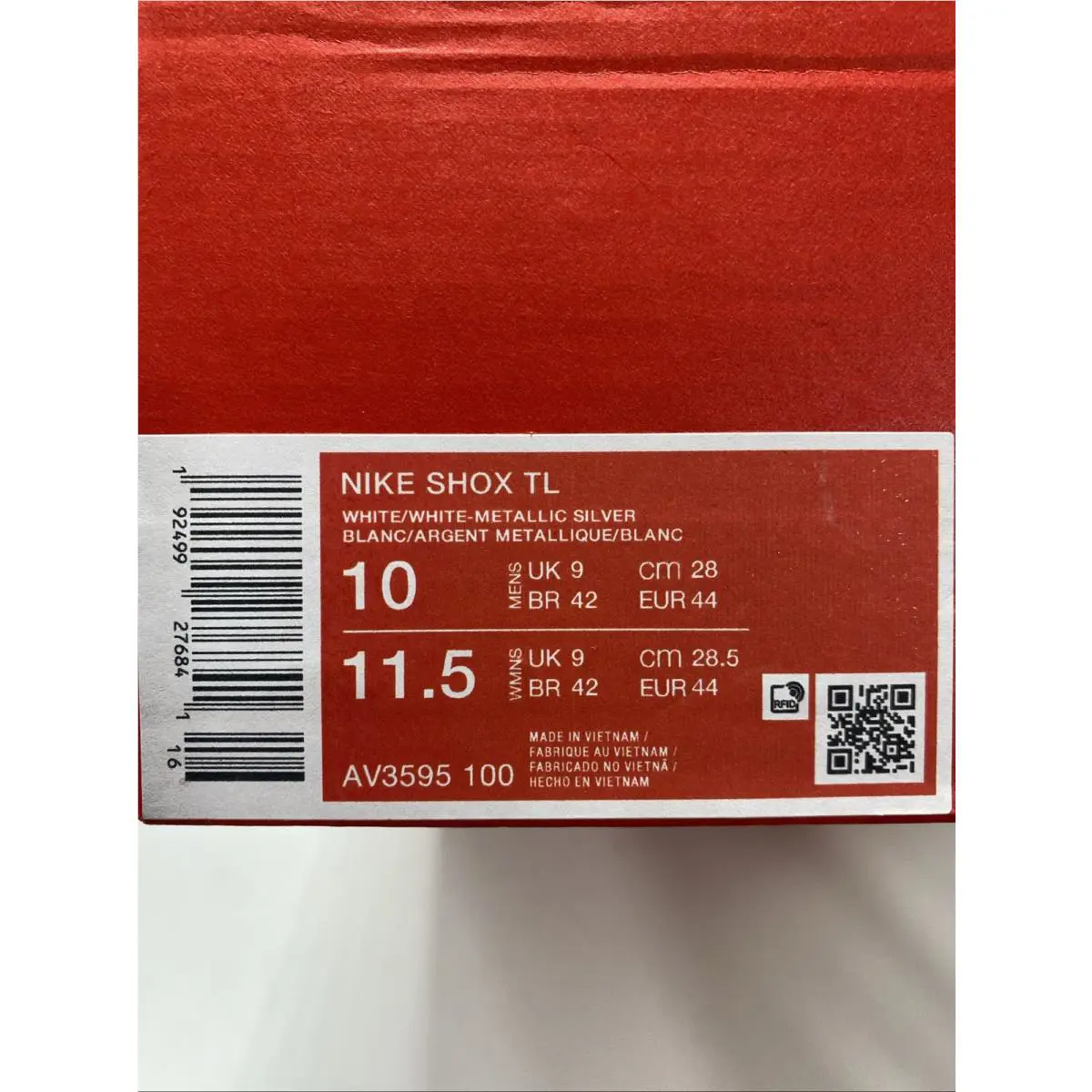 Nike shoes - Nike Shox - Shox - AV3595 100 - White/Metallic Silver (UPC: 192499276889) 6