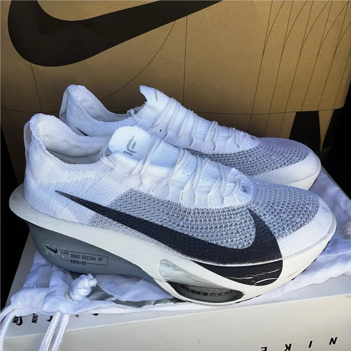 Nby Nike Air Zoom Alphafly Next% 3 White Grey Nby FD8311 101 Mens Size 15