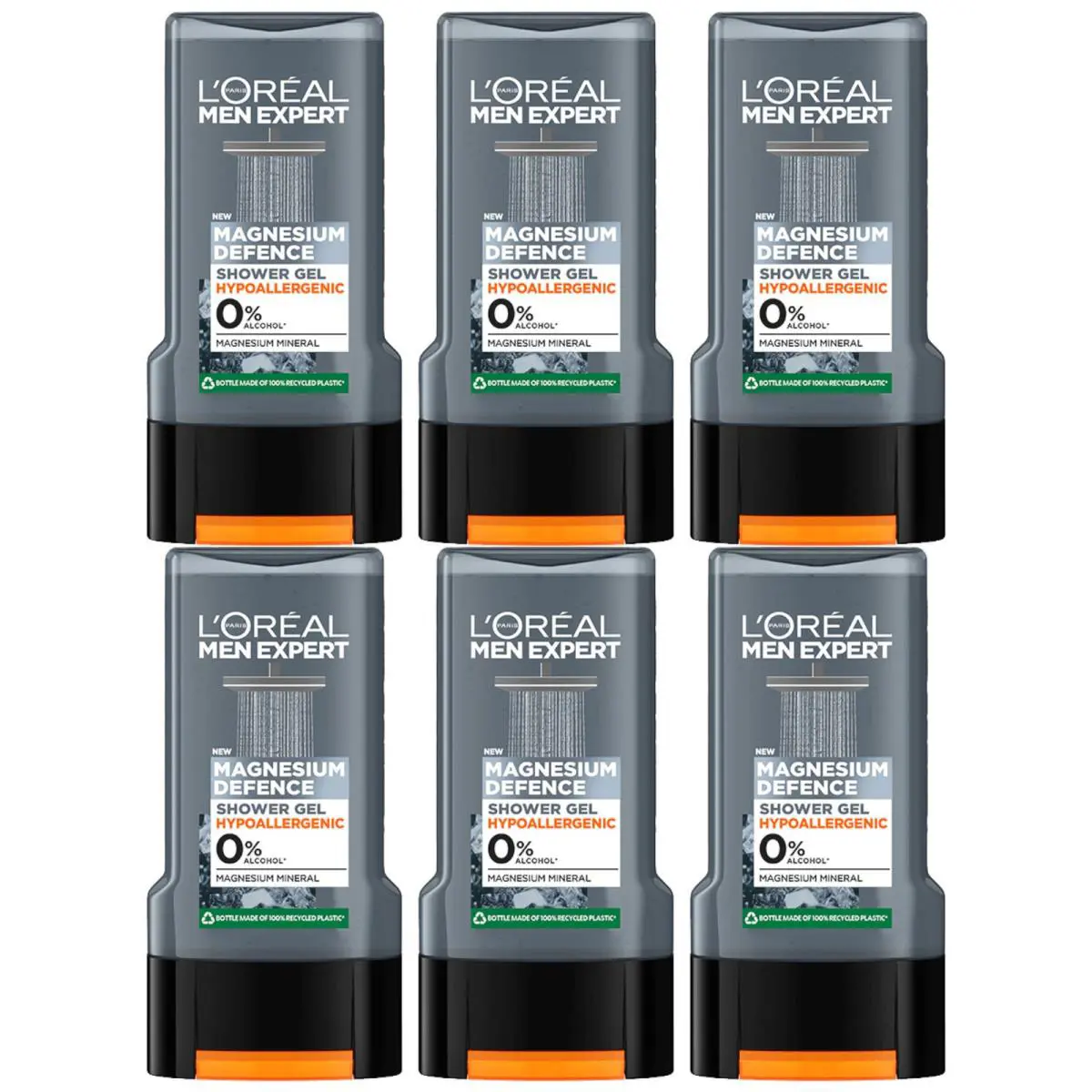Loréal Men Expert Magnesium Defense Hypoallergenic Shower Gel 300ml Pack of 6