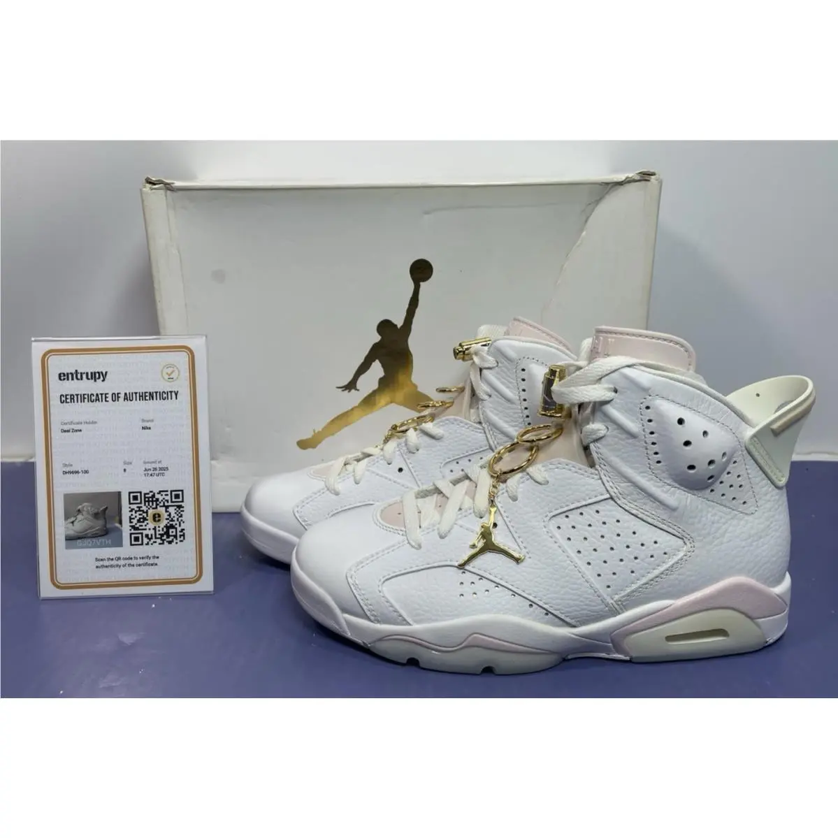 - Air Jordan 6 Retro Gold Hoops DH9696-100 Women`s Size 8 by Nike