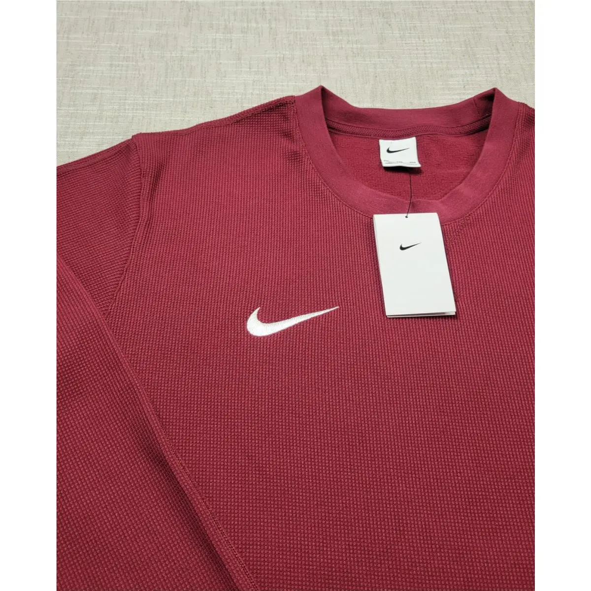 Nike clothing - Nike Waffle Knit Top - Waffle Knit Top - DV6750-692 - Maroon White 1