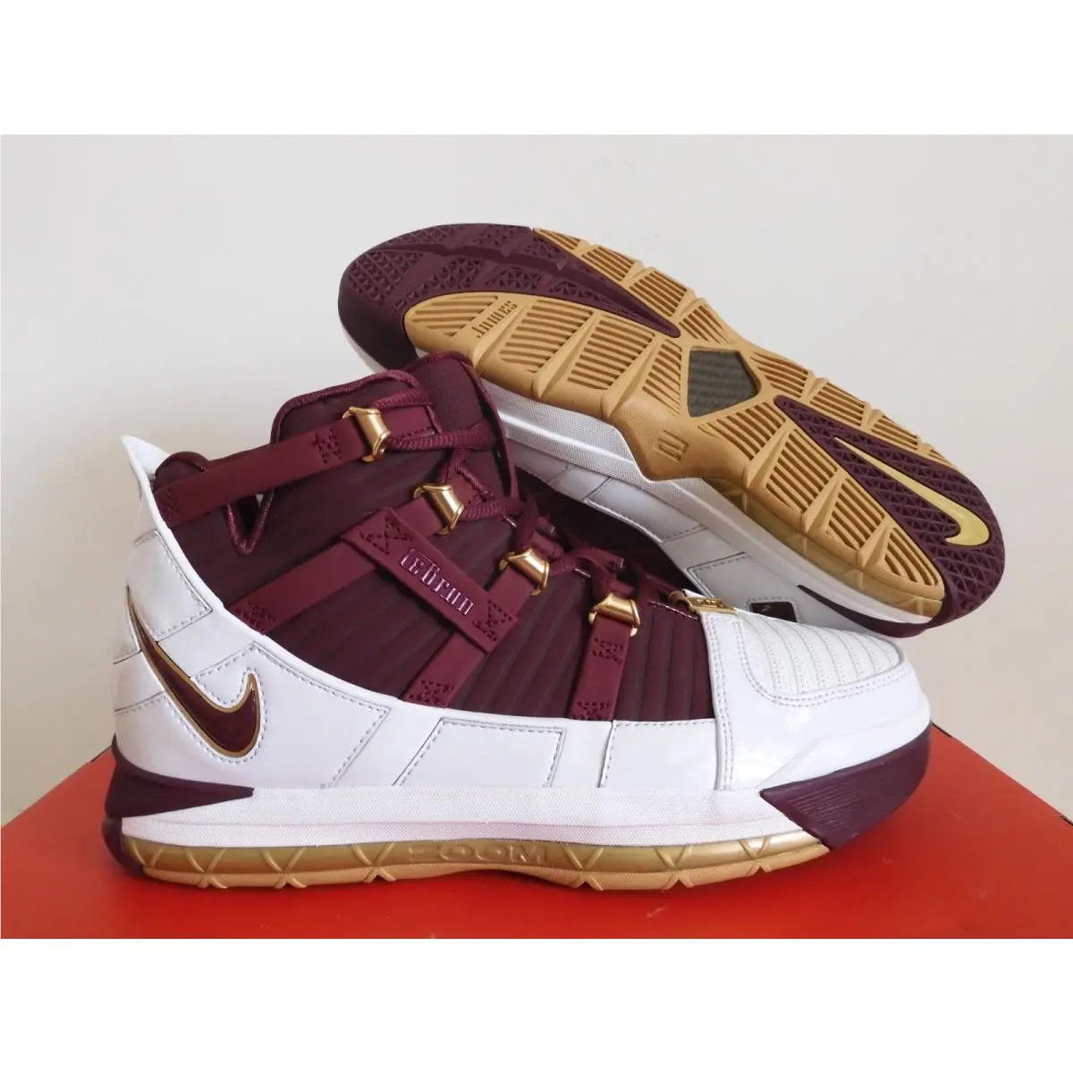 Nike Zoom Lebron Iii Ctk QS Christ The King White-maroon SZ 7.5 BQ2444-100