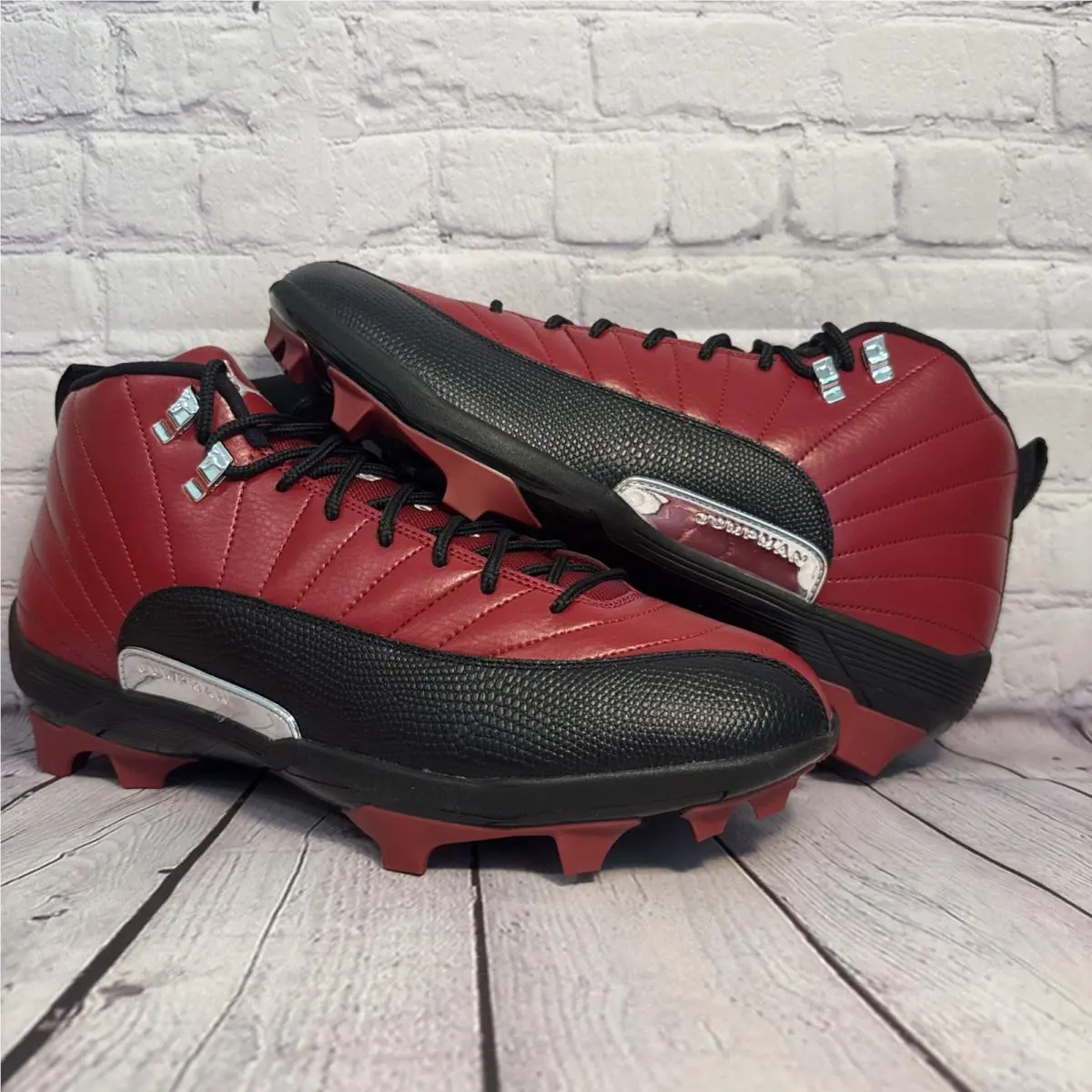 Nike Jordan 12 Savage 3 OK PE Oklahoma Football Cleats FJ6224-601 Men’s Size 14