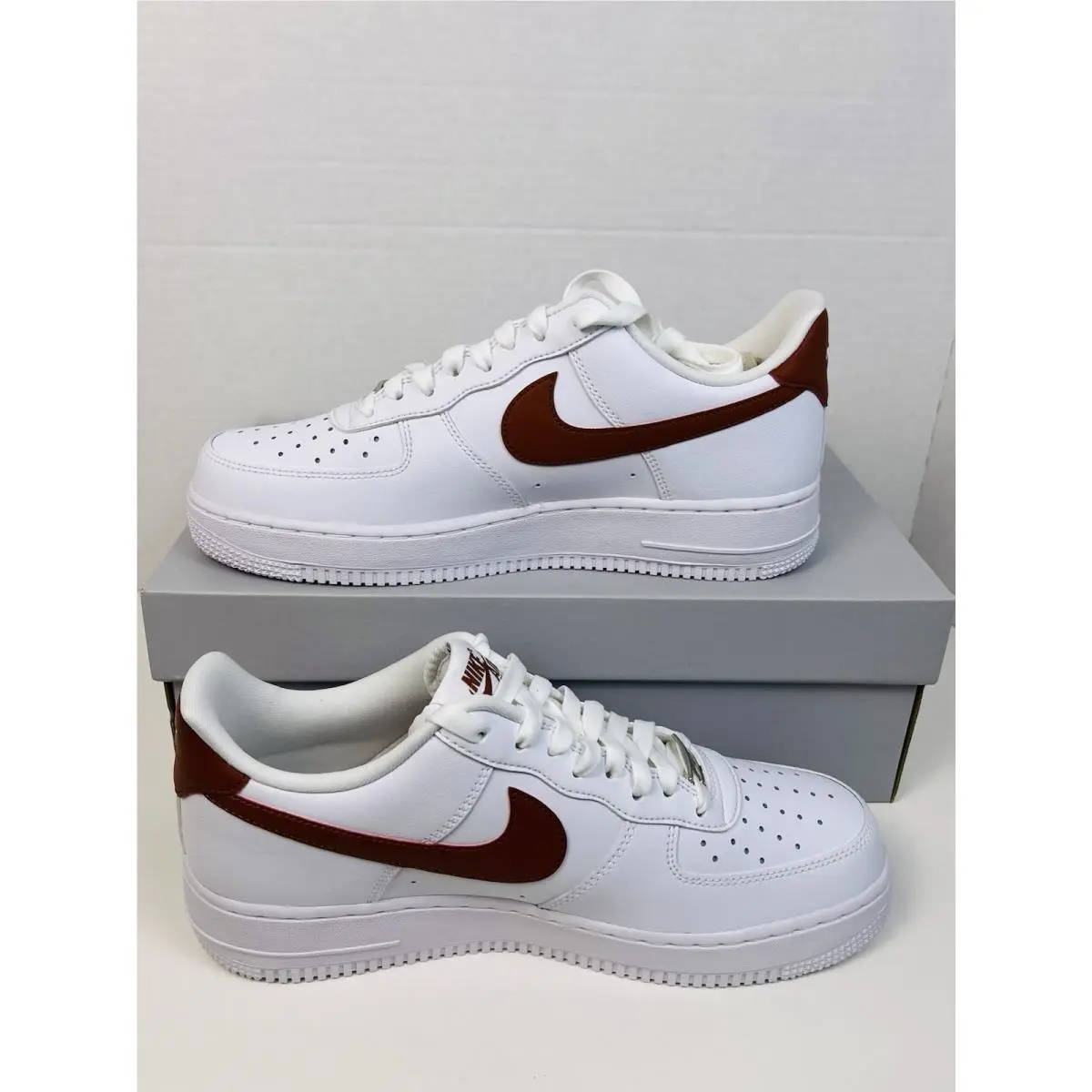 Nike Air Force 1 07 Low White Rugged Orange DD8959-115 Womens 10 Mens 8.5 DS