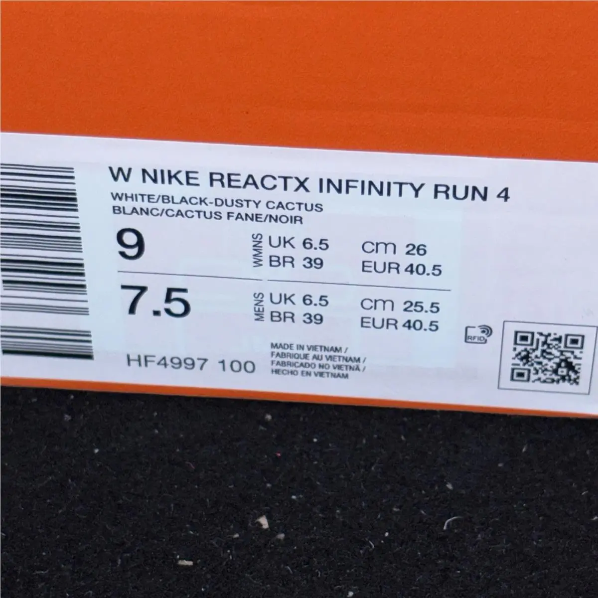 Nike shoes - Nike ReactX Infinity Run 4 - HF4997-100 - White Cactus Black 6