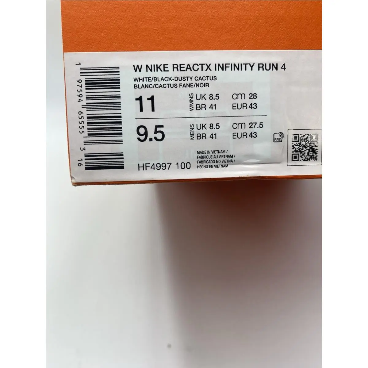 Nike shoes - Nike ReactX Infinity Run 4 - HF4997 100 - White/Black-Dusty Cactus (UPC: 197594655553) 6