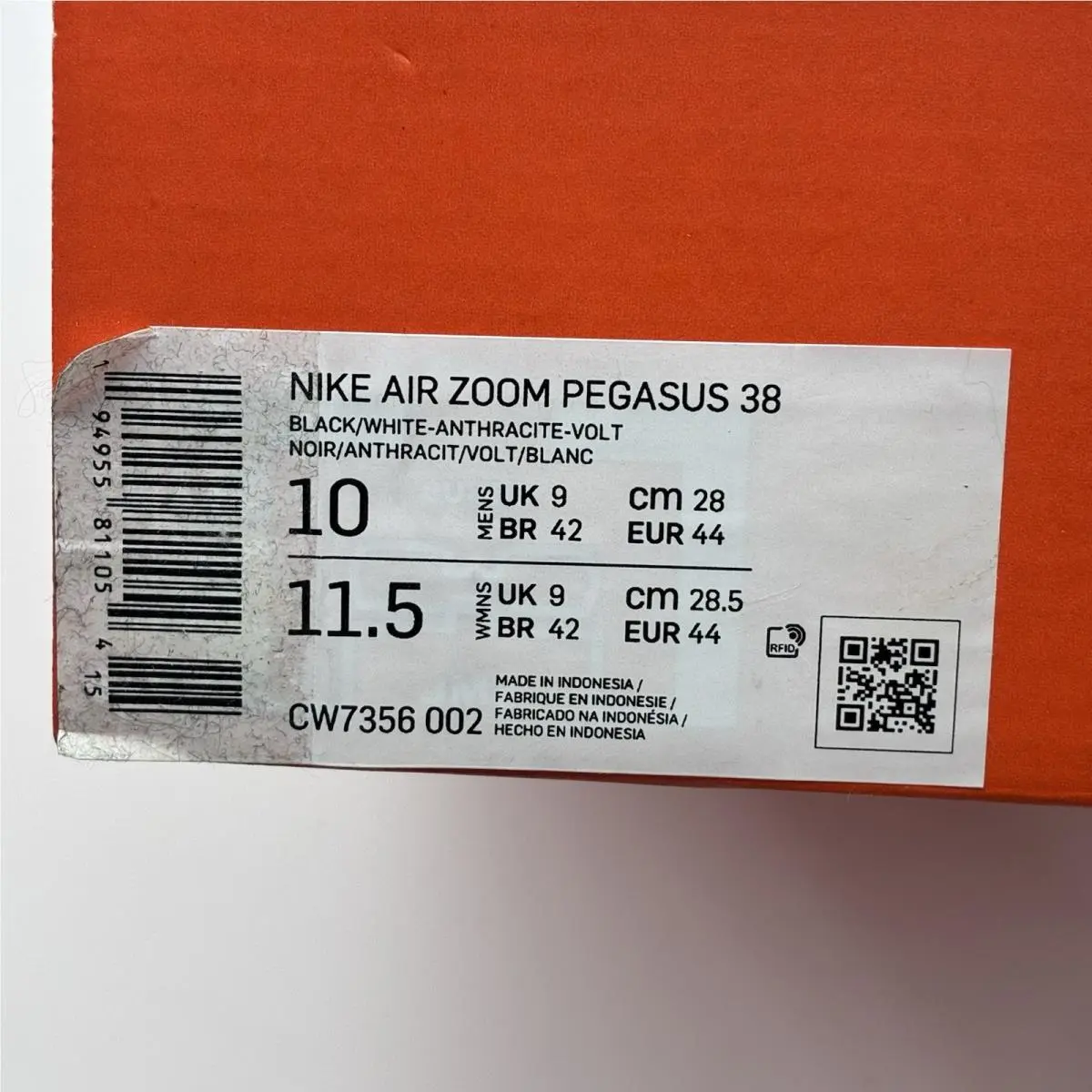 Nike shoes - Nike Air Zoom Pegasus 38 - CW7356-002 - Black (UPC: 0194955811054) 8