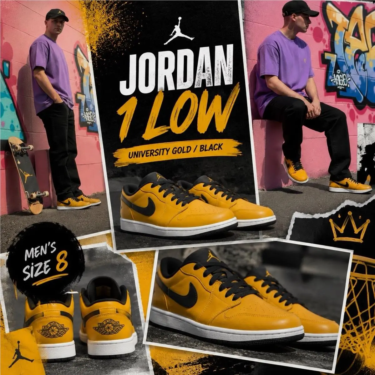 Nike shoes - Air Jordan 1 - Air - 553558-700 - Gold/Black 0