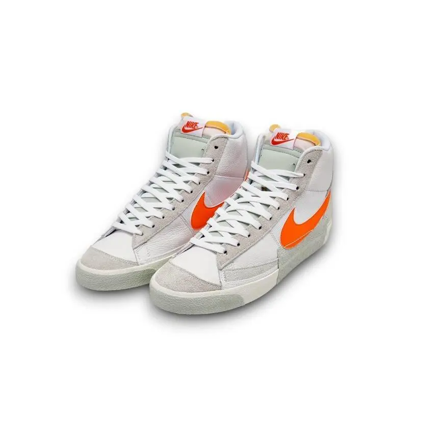 Nike Blazer Mid Pro Club Men’s Sneakers White Silver Orange Size 9.5 - Orange