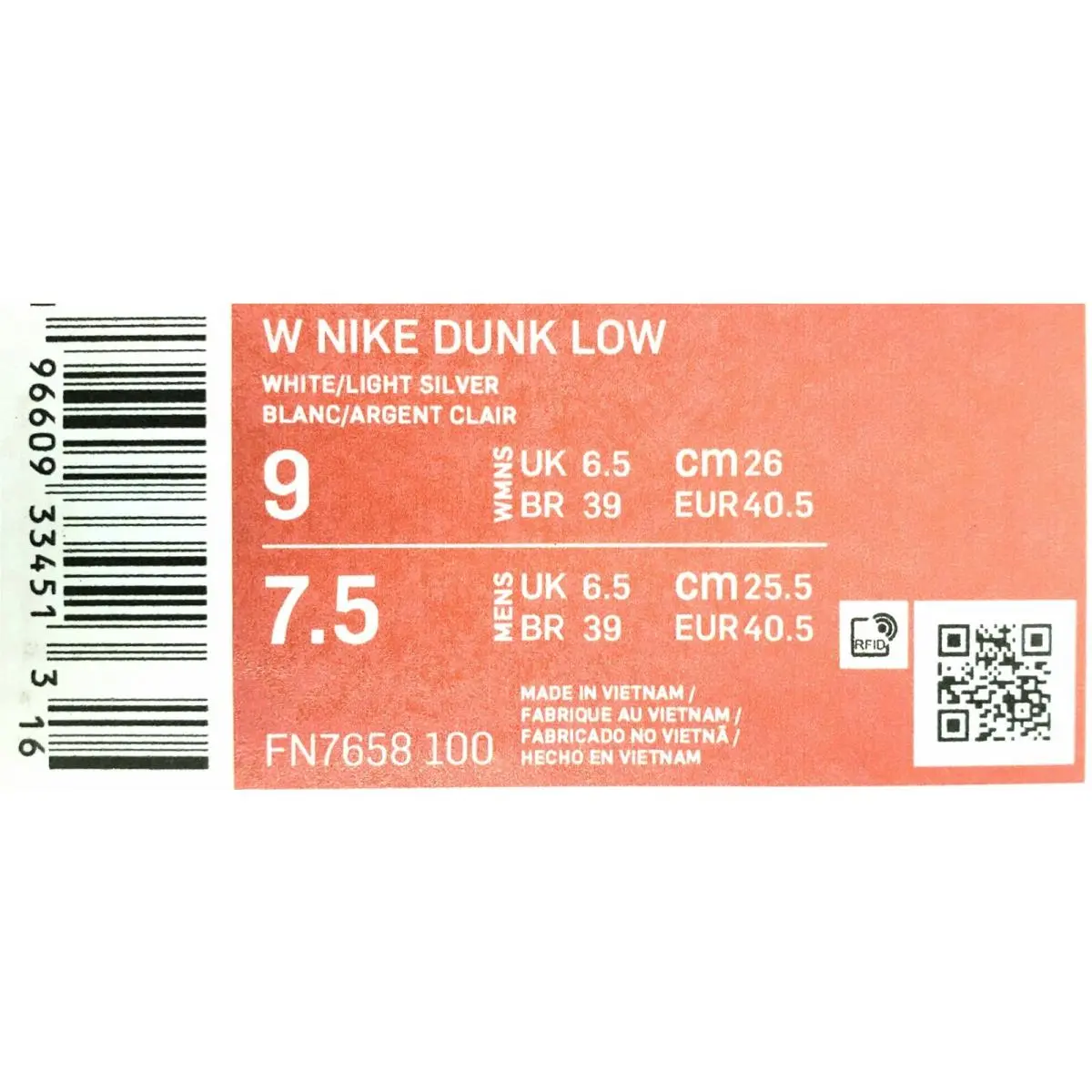 Nike shoes - Nike Dunk Low - Dunk Low - FN7658-100 - White (UPC: 196609334513) 3