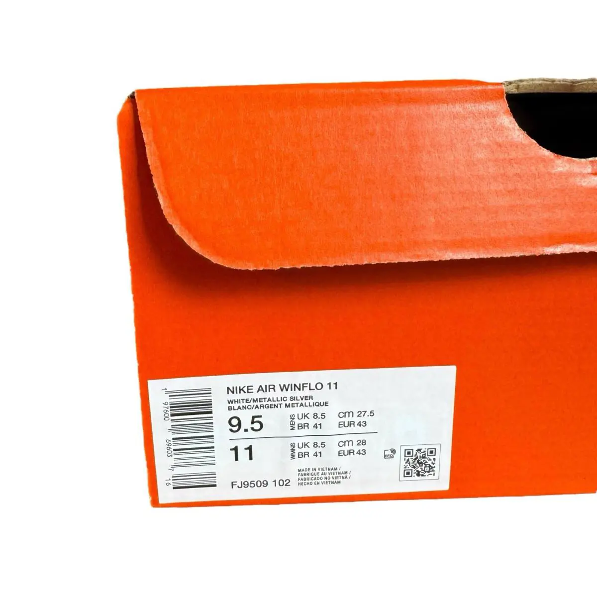 Nike shoes - Air Winflo 11 - Air Winflo - Fj9509102 - White /Metallic Silver (UPC: 0197600696037) 13