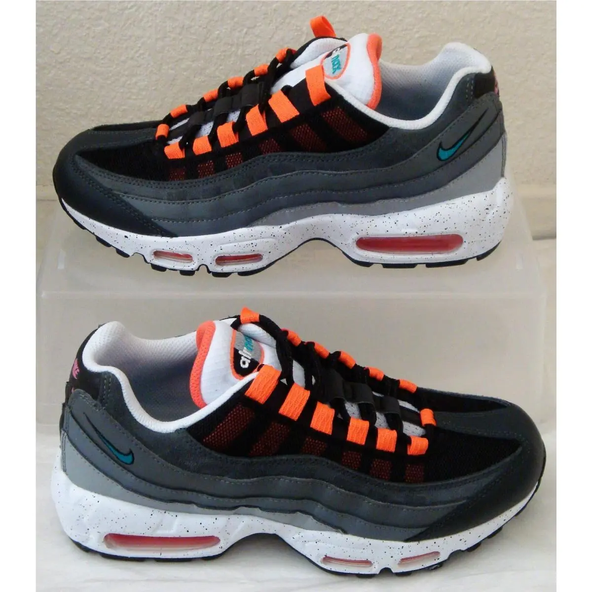 Nike Air Max 95 Black Aqua Orange Mens US Size 7 UK 6 Eur 40 CZ0191 001