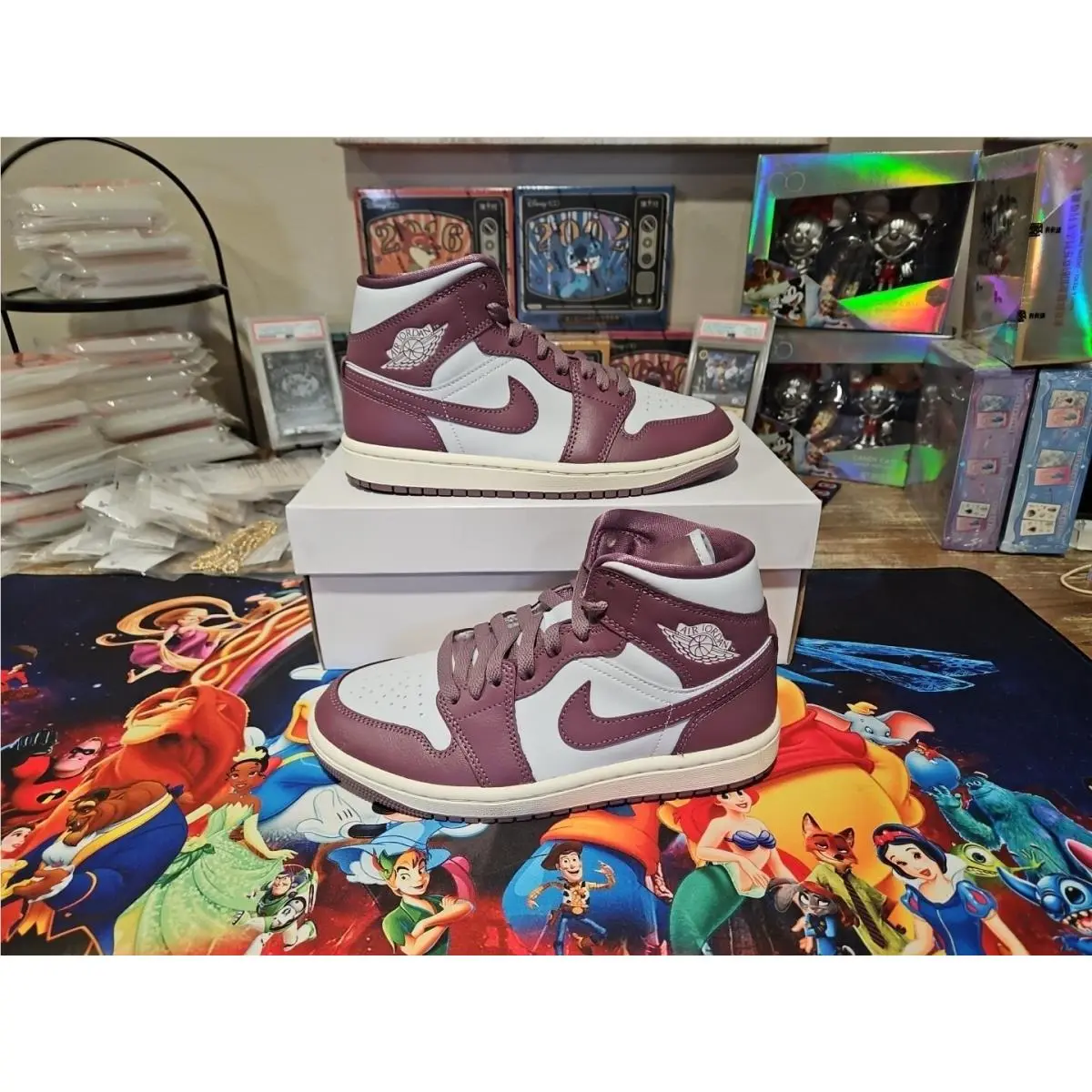 Nike Air Jordan 1 Mid `sky J Mauve` Pure Platinum Sail Women`s 5.5 BQ6472-050