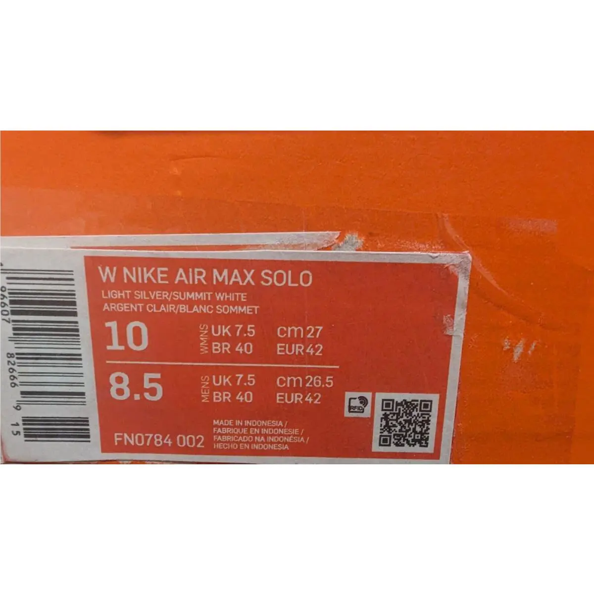 Nike shoes - Nike Air Max Solo - Air Max Solo - Light Silver/Summit white 4