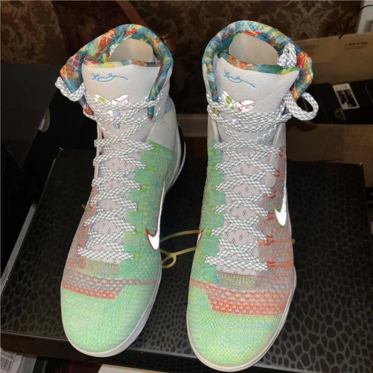 Nike shoes - Nike Kobe 9 - Kobe - FZ7335-101 - White/Reflective Silver-Chlorine Blue-Black 13