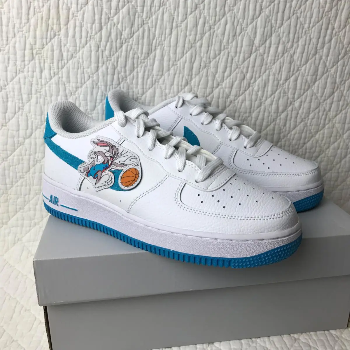 Nike shoes - Nike Air Force 1 GS - White/LT Blue Fury-White 7