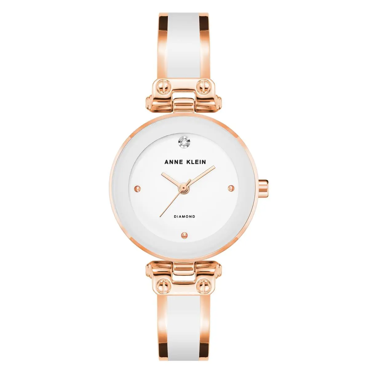 Women`s Diamond Dial Bangle Watch by Anne Klein