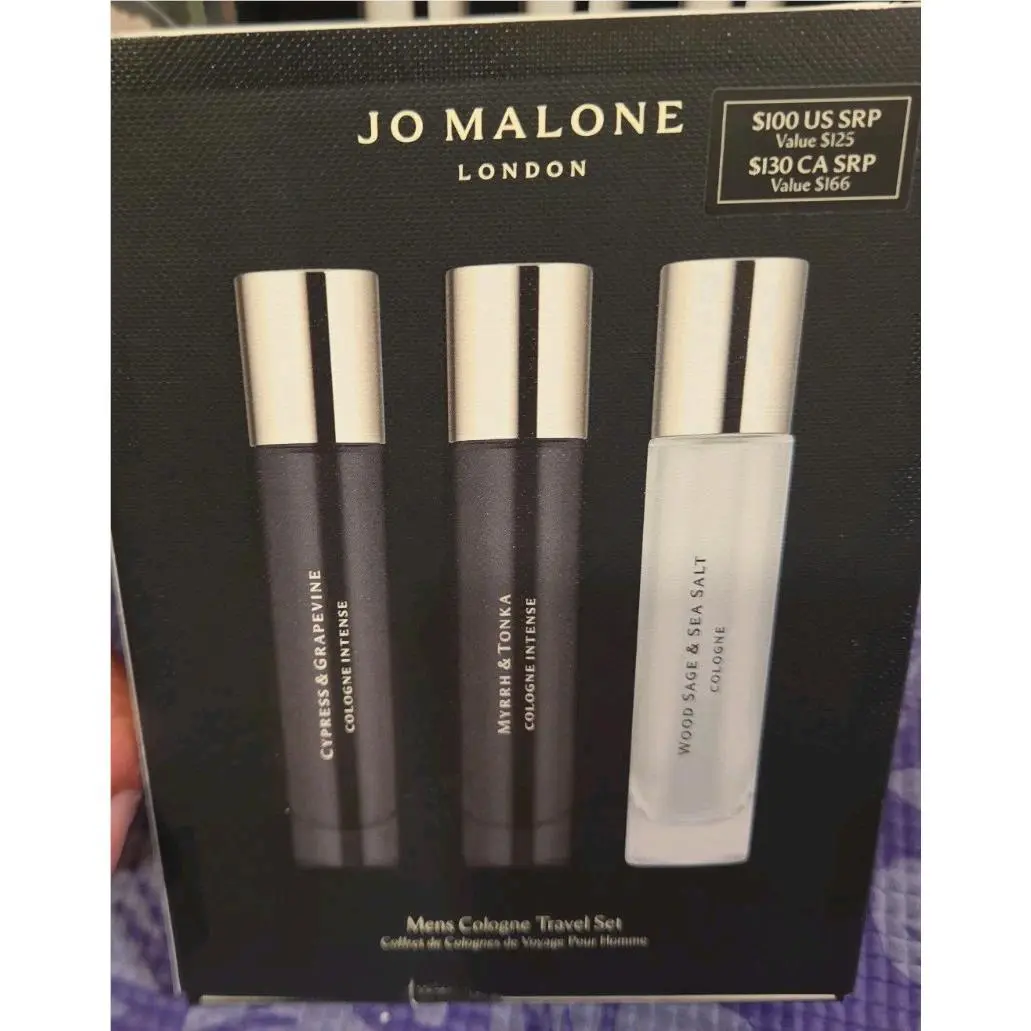 London Men’s Cologne 3pc Travel Set 3 x 10ml Cypress Myrrh Wood Sage by Jo Malone