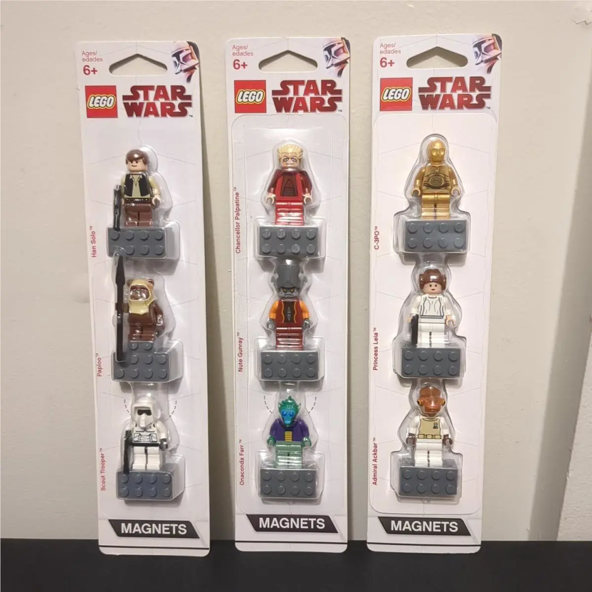 Lego 852843 852844 852845 Star Wars 2009 Magnet Sets 3 Packs