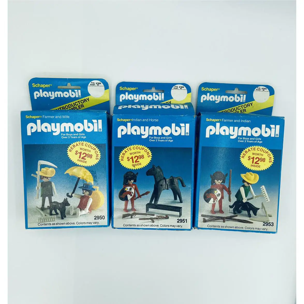 3 Sets- Playmobil Schaper 2950 2951 2953 Introductory Sampler