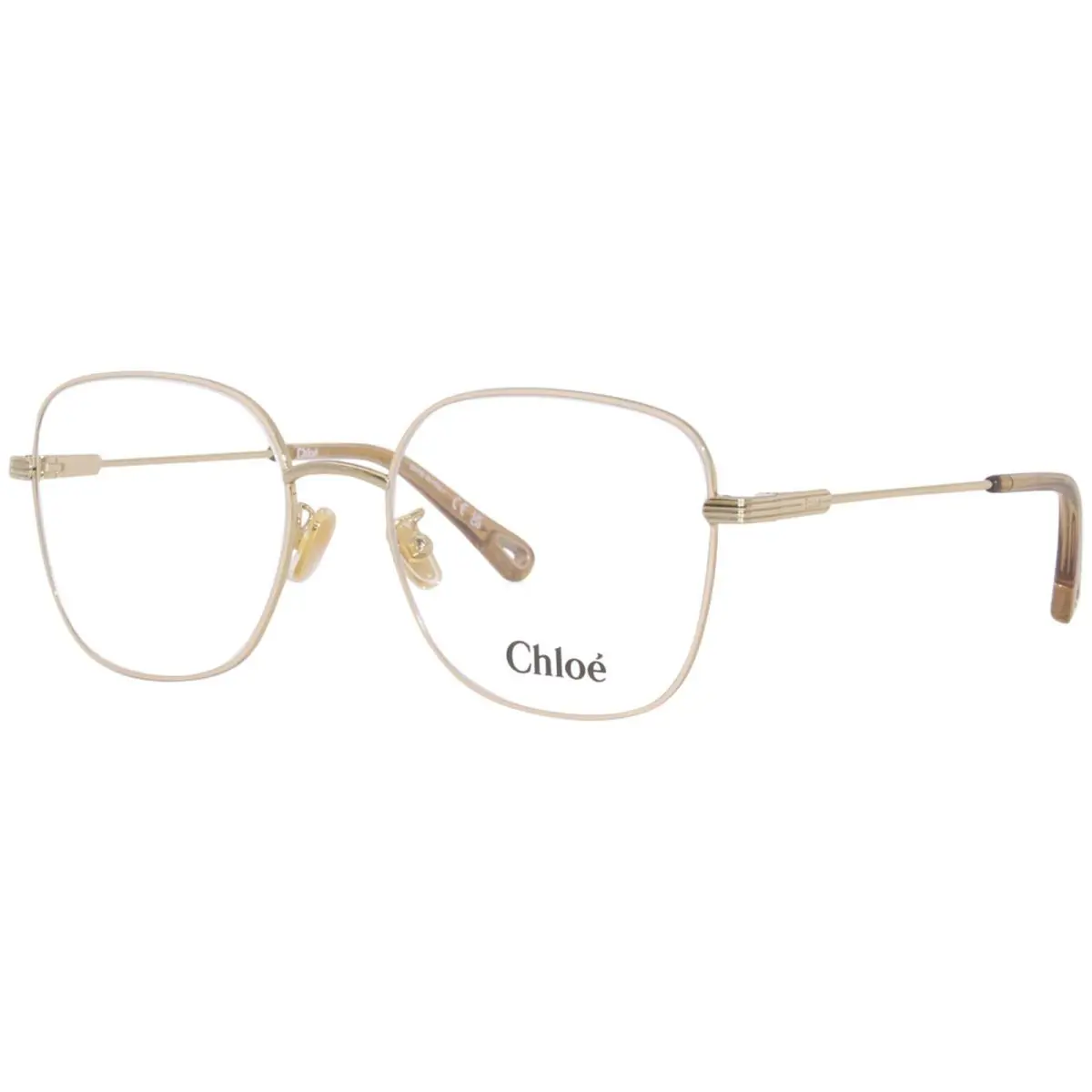 Chloe CH0141OA 004 Eyeglasses Frame Women`s Gold Full Rim Square Shape 54mm