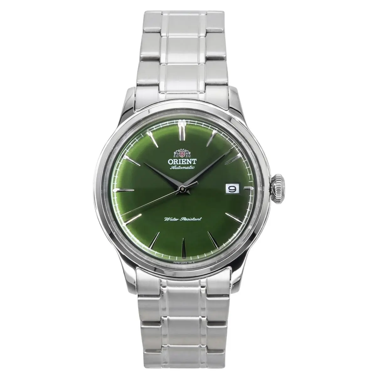 Bambino Stainless Steel Grass Green Dial Automatic RA-AC0M09E Men`s Watch by Orient