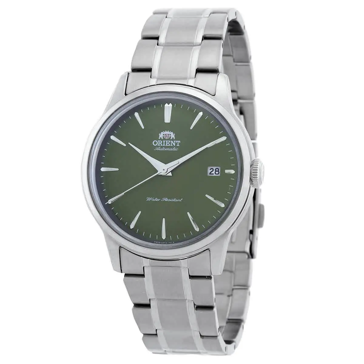 Orient Men`s Bambino 38mm Automatic Watch RA-AC0M09E - Dial: Green, Band: Silver Tone, Other Dial: Green