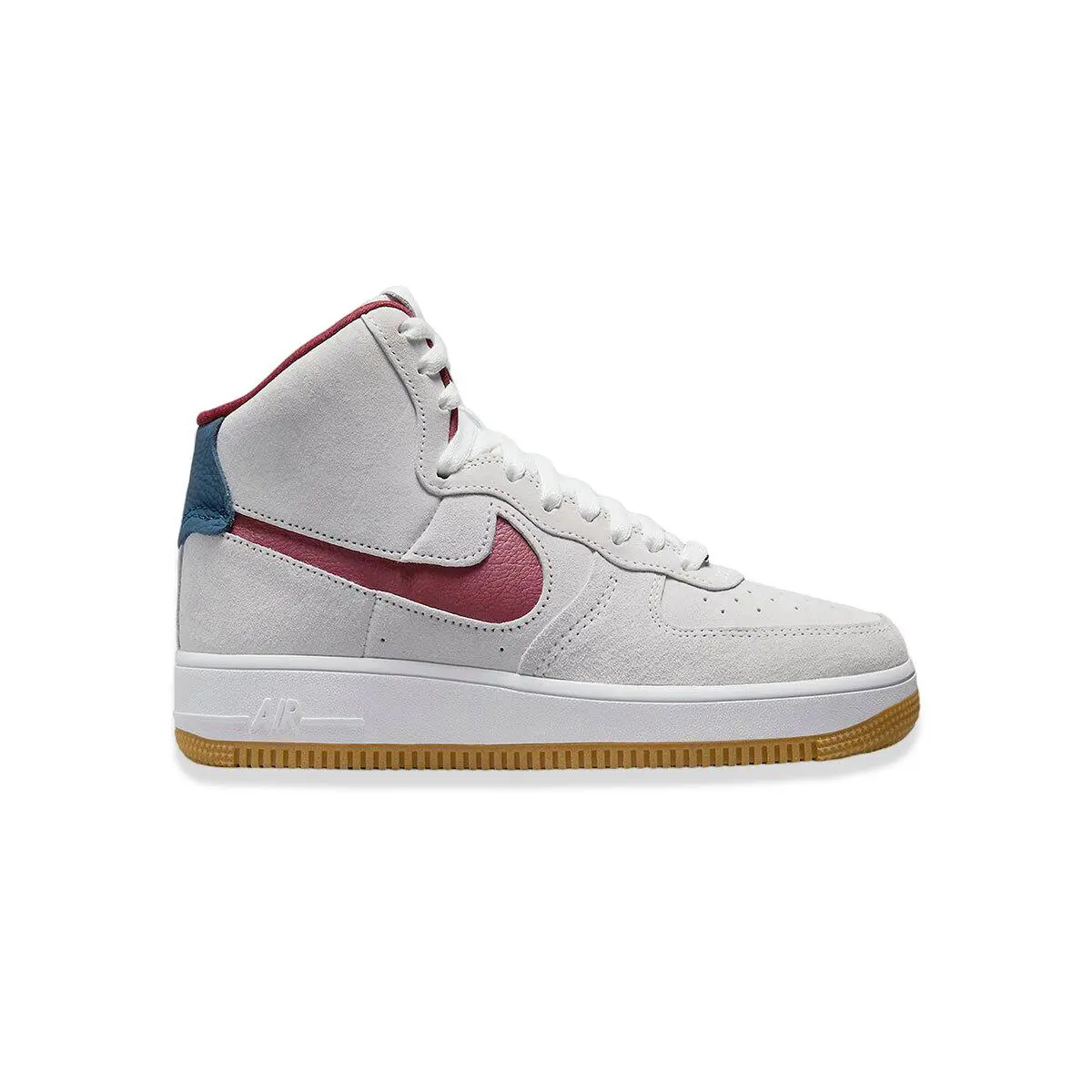 Nike Women`s Air Force 1 High Suede DC3590-104 White/valerian/red SZ 4-15 - White/Valerian/Red