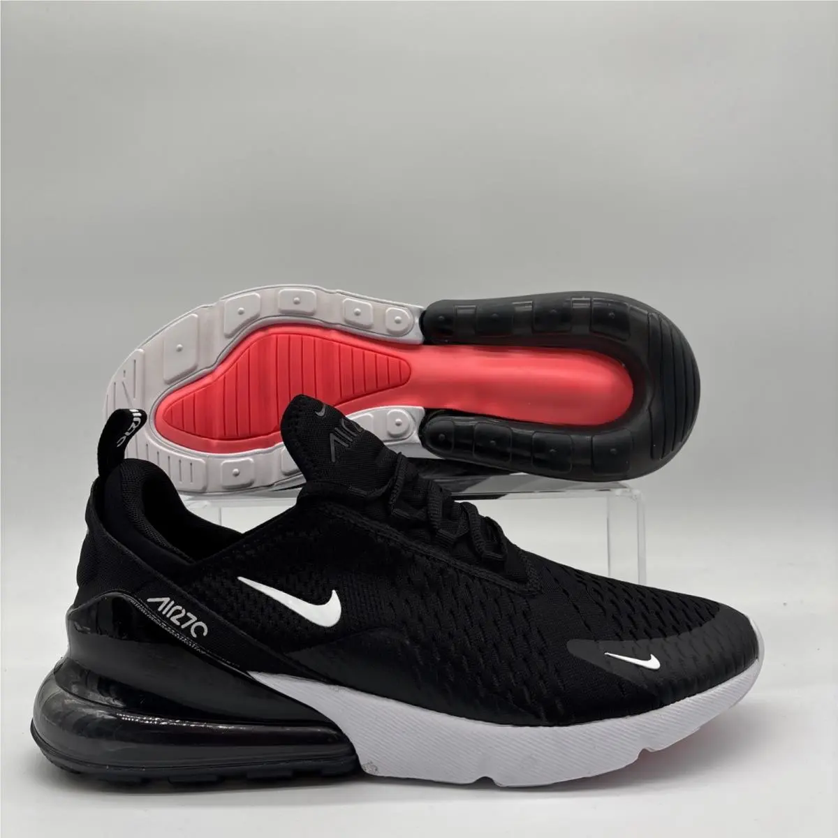Mens Size 9.5 Nike Air Max 270 Black White Running Shoes AH8050 002