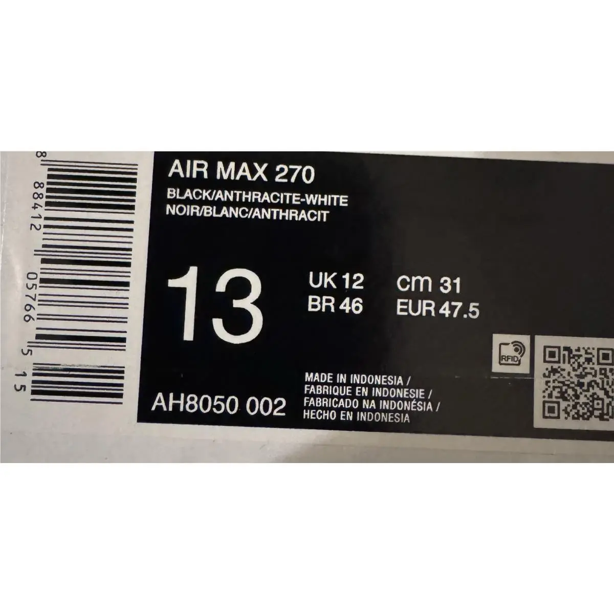 Nike shoes - Nike Air Max 270 - Air Max - AH8050-002 - Black (UPC: 0888412057665) 10
