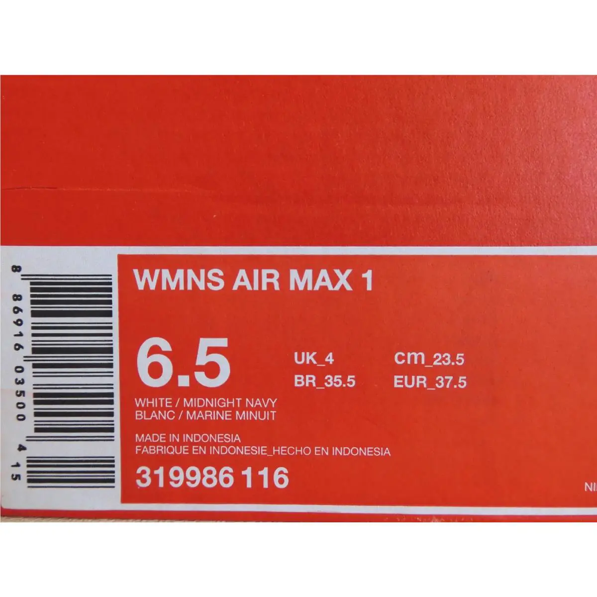 Nike shoes - Nike Air Max 1 - Air Max - 319986 116 - White (UPC: 886916035004) 3