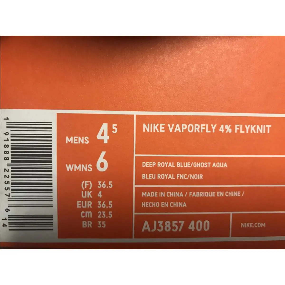 Nike shoes - Nike Vaporfly 4% Flyknit - Vaporfly Flyknit - AJ3857-400 - Blue 3