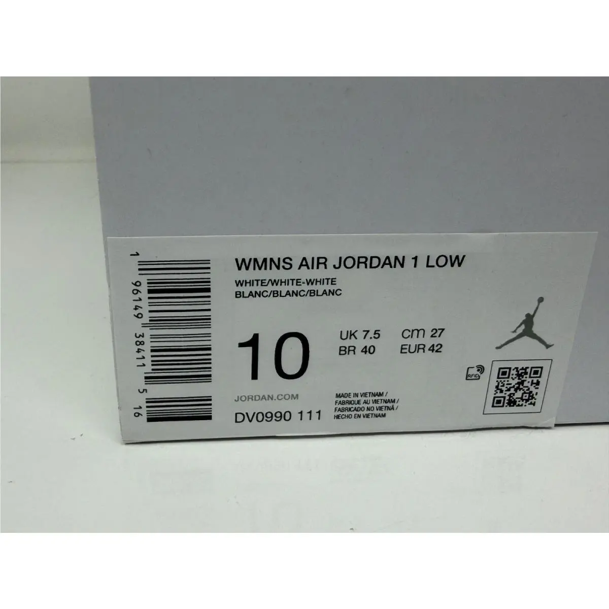 Nike shoes - Air Jordan 1 - Air - DV0990-111 - White (UPC: 196149384115) 4