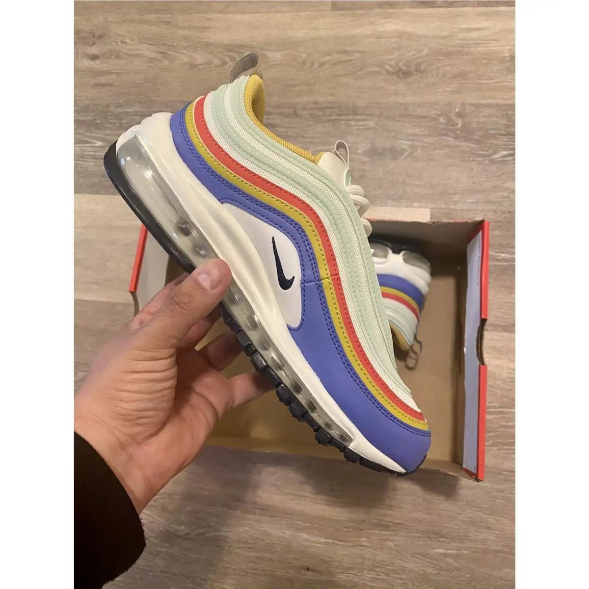 Nike shoes - Nike Air Max 97 - Air Max - DH5724-100 - Summit White-Obsidian-Sapphire-Frost Pistachio (UPC: 194958827502) 8